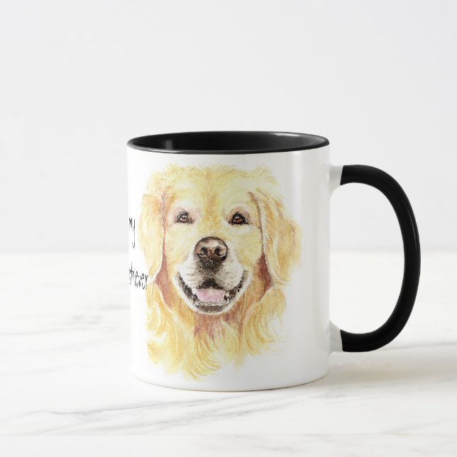 Caneca Eu Amo meu Ouro Retriever, Cachorro, Pet (Direita)