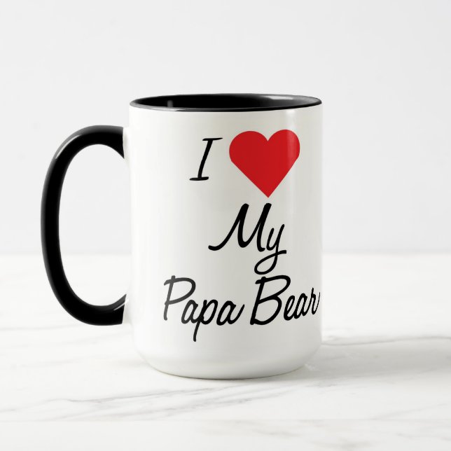 Caneca Eu amo meu Papa Urso Café Mug (Esquerda)