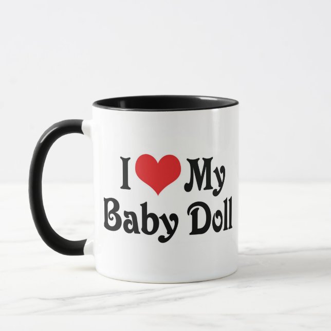 Caneca Eu Amo Minha Boneca Bebê (Esquerda)