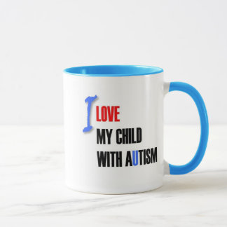 Caneca Eu amo minha criança com autismo - perito em