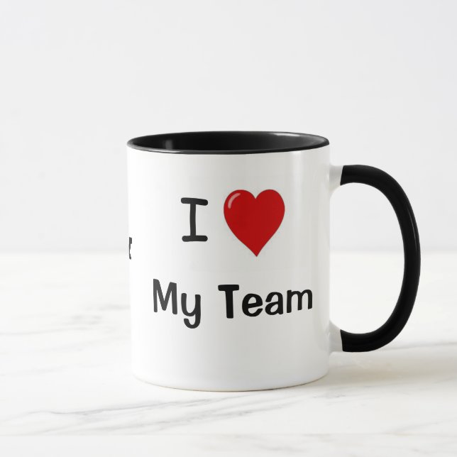 Caneca Eu amo minha equipe e minha equipe ama-me! (Direita)