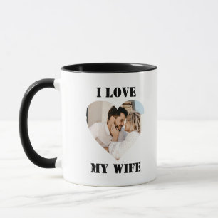 Caneca Eu Amo Minha Esposa Coração Personalizado Foto Per