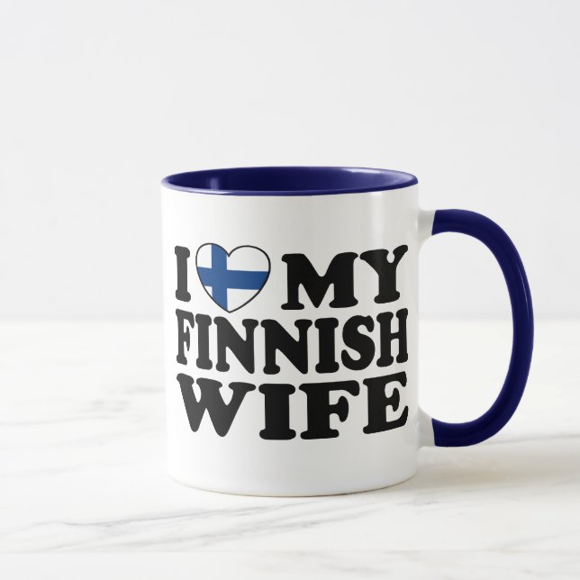 Caneca Eu Amo Minha Esposa Finlandesa (Direita)