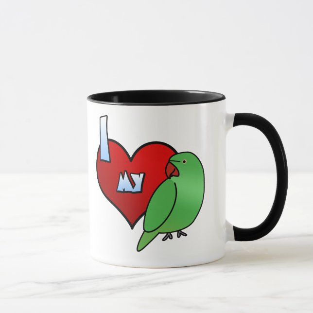 Caneca Eu amo minha galinha indiana do Parakeet de (Direita)