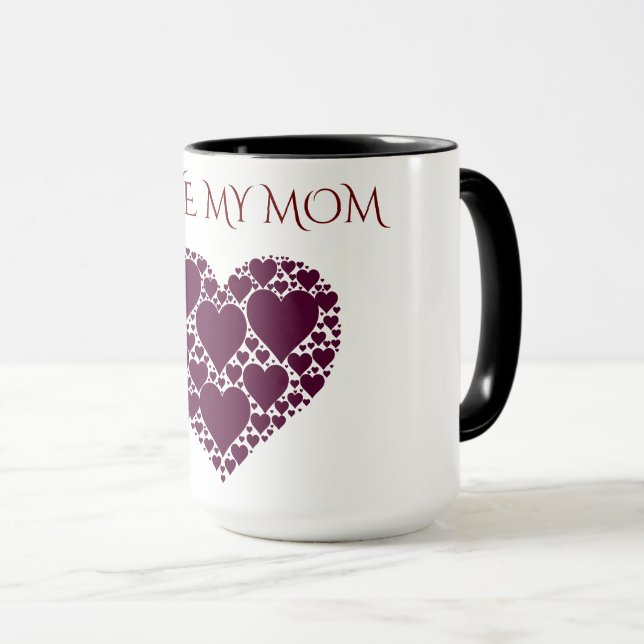 CANECA "EU AMO MINHA MÃE" COSTUME CAFÉ OU TEA MUG. (Frente Esquerda)