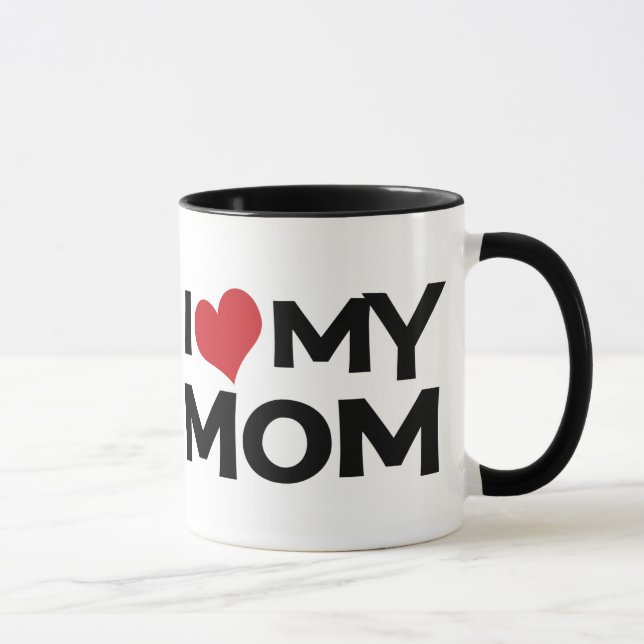 Caneca Eu Amo Minha Mãe Dia de as mães Ringer Mug (Direita)