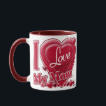 Caneca Eu amo minha mãe vermelha<br><div class="desc">Eu amo minha mãe vermelha</div>
