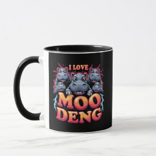 Caneca Eu Amo Moo Deng Baby Hippo Amantes
