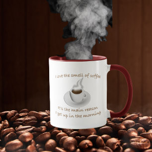Caneca Eu amo o cheiro do café, é por isso que eu acordo