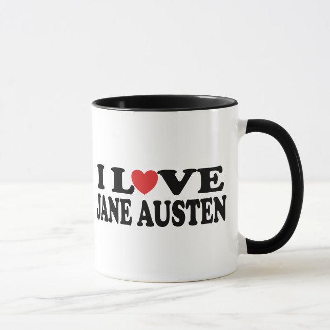 Caneca Eu amo o clássico de Jane Austen (Direita)