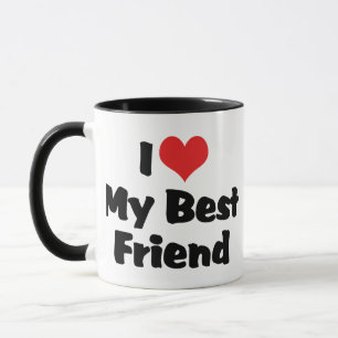 Caneca Eu amo o coração meu melhor amigo - BFF