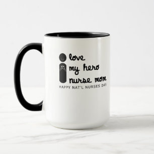 Caneca eu amo o dia nacional de enfermeiras da minha hero