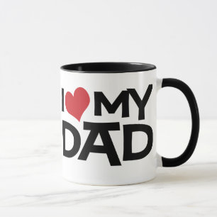 Caneca Eu Amo O Meu Dia de os pais De Pai Ringer Mug