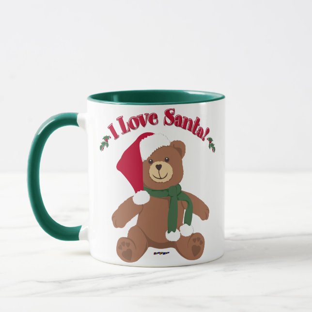 Caneca Eu Amo o Papai Noel! Urso de Natal (Esquerda)