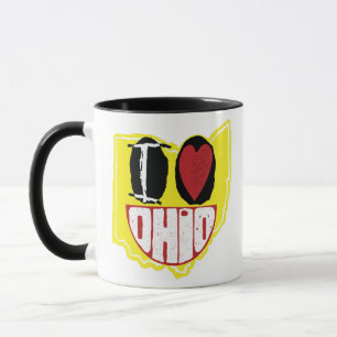 Caneca Eu Amo Ohio Sorrindo De Rosto Feliz