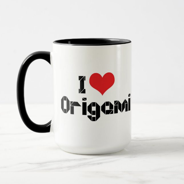 Caneca Eu Amo Origami de Coração (Esquerda)