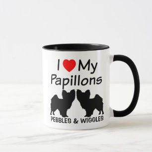 Caneca Eu Amo Os Meus Dois Cães De Papillon