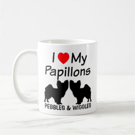 Caneca Eu Amo Os Meus Dois Cães De Papillon