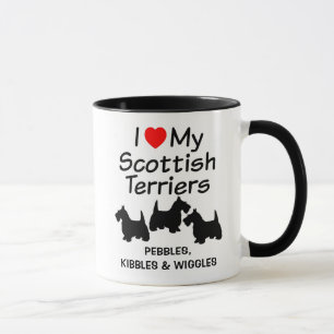 Caneca Eu Amo Os Meus Três Cachorros Escoceses