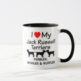 Caneca Eu Amo Os Meus Três Jack Russell Terrier Dogs Mug