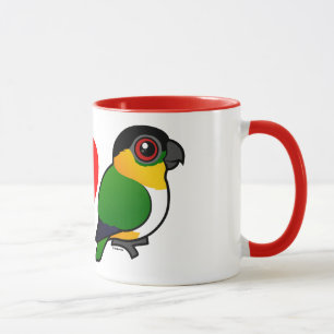 Caneca Eu amo papagaios de cabeça negra