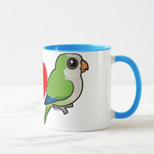 Caneca Eu amo Parakeets da monge