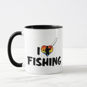 Caneca Eu Amo Pesca do Coração