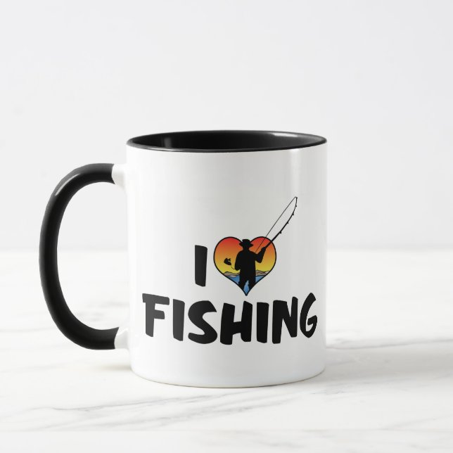 Caneca Eu Amo Pesca do Coração (Esquerda)