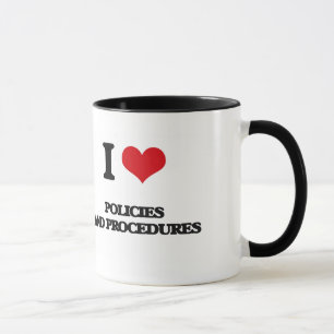 Caneca Eu amo políticas e procedimentos