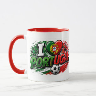 Caneca Eu AMO PORTUGAL Fã Orgulho Português Pé