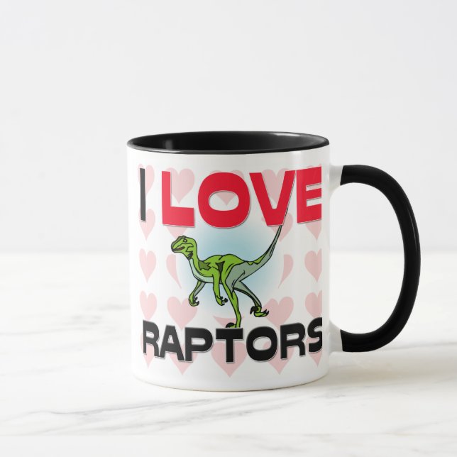 Caneca Eu amo raptores (Direita)