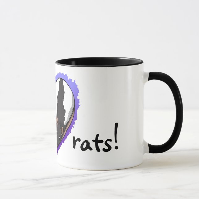 Caneca Eu amo ratos! Caneca: Ratos encapuçados (Direita)
