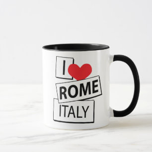 Caneca Eu amo Roma Italia