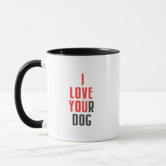 Caneca Eu Amo Seu Cachorro - Mensagem Oculta Divertida Eu