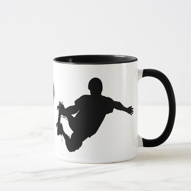 Caneca Eu amo Skateboarding (Direita)