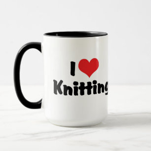 Caneca Eu Amo Tricô de Coração