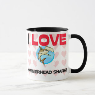 Caneca Eu amo tubarões de Hammerhead