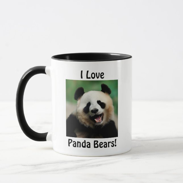 Caneca Eu Amo Ursos de Panda (Esquerda)
