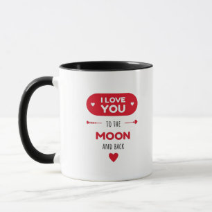 Caneca Eu Amo Você Até a Lua e de Volta Estilo de Amor Em