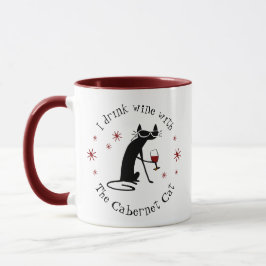 Caneca Eu bebo vinho com o ventilador do gato Cabernet
