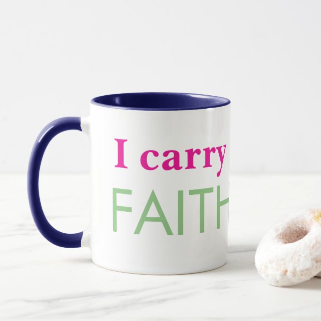 Caneca "Eu Carregar a fé" (Com Donut)