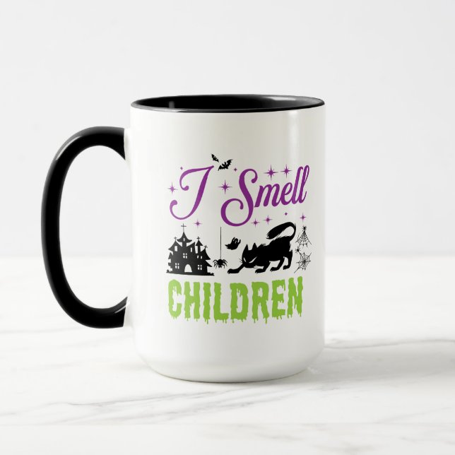 Caneca Eu Cheiro Crianças Halloween (Esquerda)