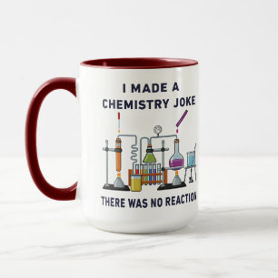 Caneca Eu Conto uma Piada de Química – Não Houve Reação