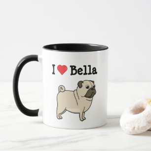 Caneca Eu "coração" meu cachorrinho e nome personalizad