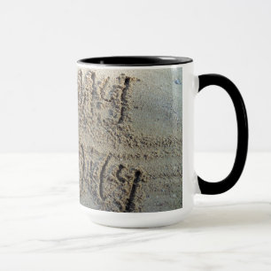 Caneca Eu coração minha família, e escrevendo a citaç