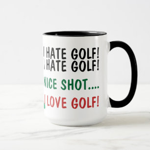 Caneca Eu deio o golfe! Eu amo o golfe!