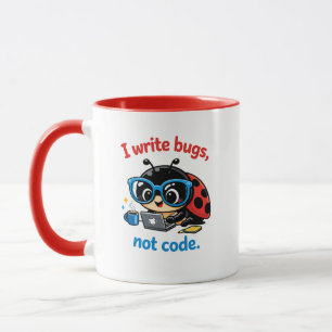 Caneca Eu escrevo bugs, não código.