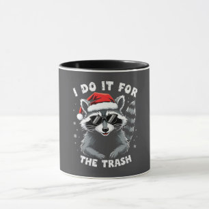 Caneca Eu faço isso para o maldito guaxinim de Natal