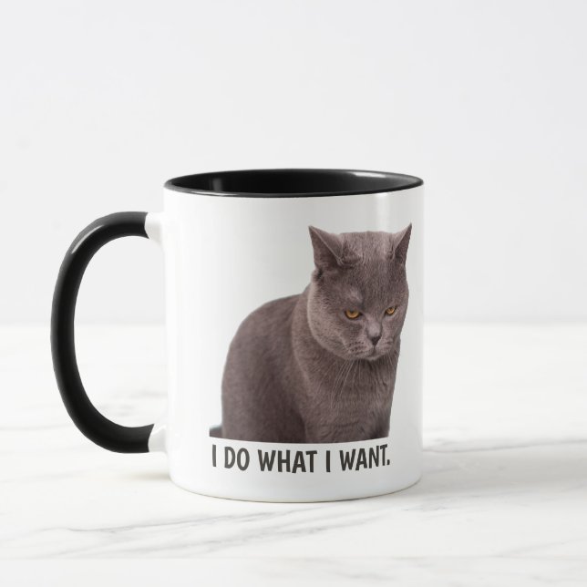 Caneca Eu Faço O Que Quero, Gato Engraçado (Esquerda)