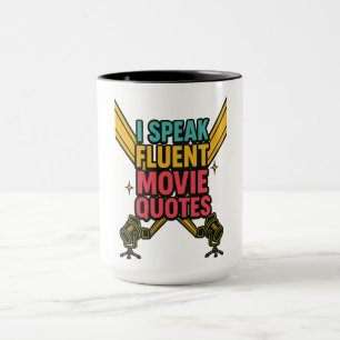 Caneca Eu Falo Citações de Filmes Fluentemente Arte Neon